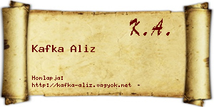 Kafka Aliz névjegykártya